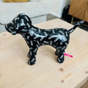 Victoria's Secret‎ PINK black and white logo vinyl dog plush Y2K Style